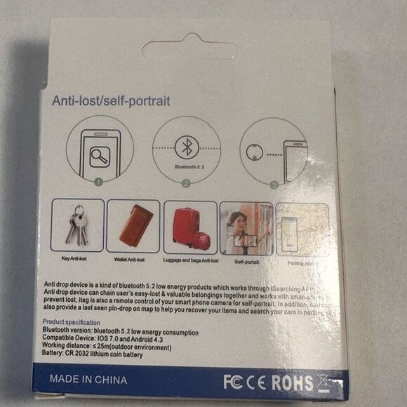 Portable GPS Tracking Bluetooth Mobile Key Tracking with Ring,Smart Anti-Loss - Picture 2 of 2
